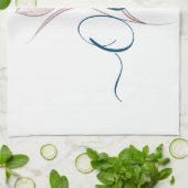 Floral Sketch Aquarell Personalisiert Geschirrtuch (Gefaltet)