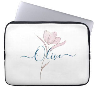 Floral Sketch Aquarell Personalisiert Laptopschutzhülle