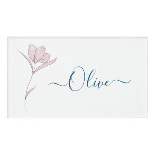 Floral Sketch Aquarell Personalisiert Namenschild