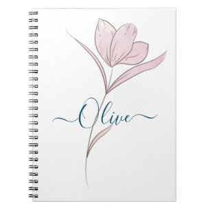 Floral Sketch Aquarell Personalisiert Notizblock