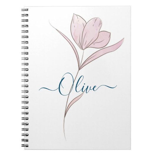 Floral Sketch Aquarell Personalisiert Notizblock (Vorderseite)