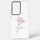Floral Sketch Aquarell Personalisiert Samsung Galaxy Hülle (Rückseite)
