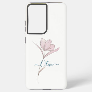 Floral Sketch Aquarell Personalisiert Samsung Galaxy Hülle
