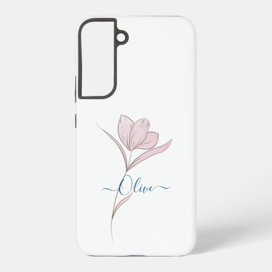 Floral Sketch Aquarell Personalisiert Samsung Galaxy Hülle (Rückseite)