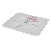 Floral Sketch Aquarell Personalisiert Schneidebrett (Ecke)