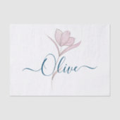 Floral Sketch Aquarell Personalisiert Seidenpapier (Vorderseite)