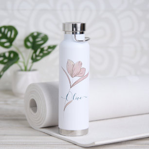 Floral Sketch Aquarell Personalisiert Trinkflasche