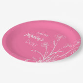 Floral Sketch Happy Mother Day Pappteller (Schrägansicht)