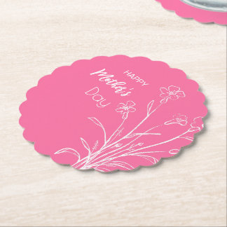 Floral Sketch Happy Mother’s Day Untersetzer