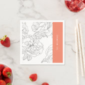 Floral Sketch Napkin Serviette (Beispiel)