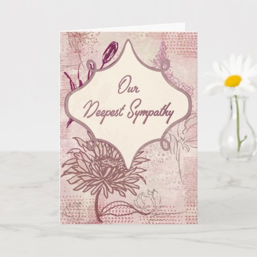 Floral Sketches — Blush Sympathy Card Karte (Kleine Pflanze)