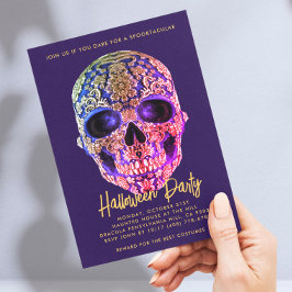 FLORAL SKULA DIA DE LOS MUERTOS ZUCKER SKULINVITA POSTKARTE