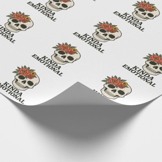 Floral Skull Aesthetic with Soft Emotional Touch Geschenkpapier (Ecke)