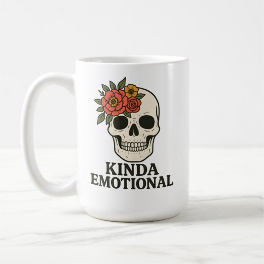 Floral Skull Aesthetic with Soft Emotional Touch Kaffeetasse (Links)