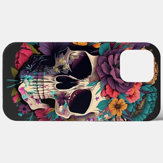 Floral Skull Botanik und Knochen Case-Mate iPhone Hülle (Rückseite (Horizontal))