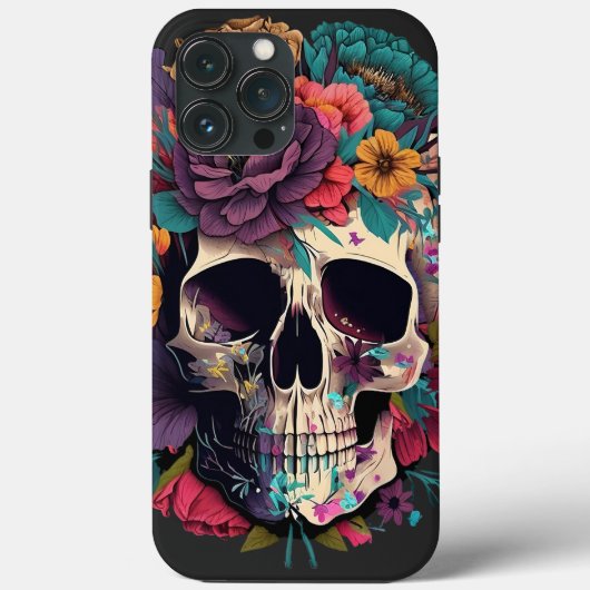 Floral Skull Botanik und Knochen Case-Mate iPhone Hülle (Rückseite)