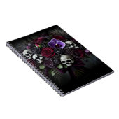 Floral Skull Bouquet Dark Gothic Halloween Notizblock (Rechte Seite)