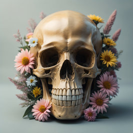 Floral skull cream white Steampunk v1 tissue paper Seidenpapier