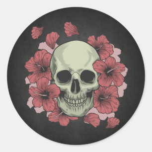 Floral Skull Dia de los Muertos   Aufkleber
