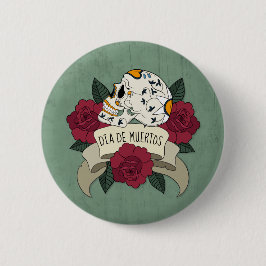 Floral Skull Dia de los Muertos | Button