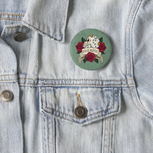 Floral Skull Dia de los Muertos | Button (Beispiel)