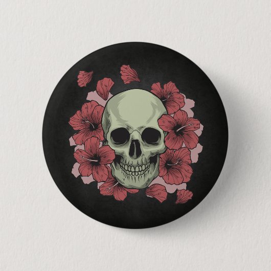 Floral Skull Dia de los Muertos | Button (Vorderseite)