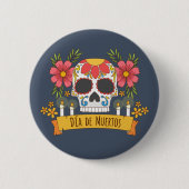 Floral Skull Dia de los Muertos | Button (Vorderseite)