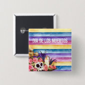 Floral Skull Dia de los Muertos | Button (Vorne & Hinten)