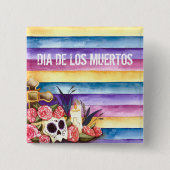 Floral Skull Dia de los Muertos | Button (Vorderseite)