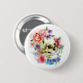 Floral Skull Dia de los Muertos | Button (Vorne & Hinten)