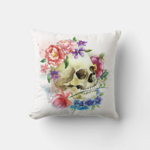 Floral Skull Dia de los Muertos Dekokissen