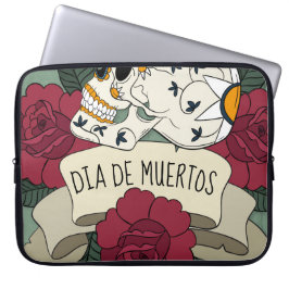 Floral Skull Dia de los Muertos | Laptop Sleeve