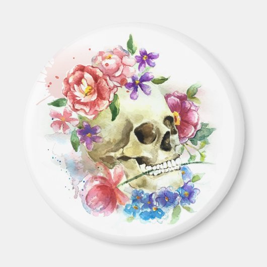 Floral Skull Dia de los Muertos | Magnet (Vorne)