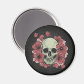 Floral Skull Dia de los Muertos | Magnet (Vorderseite/Rückseite)