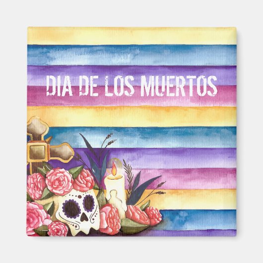 Floral Skull Dia de los Muertos | Magnet (Vorne)