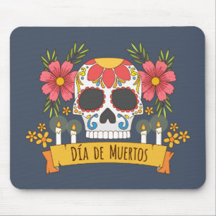 Floral Skull Dia de los Muertos   Mousepad