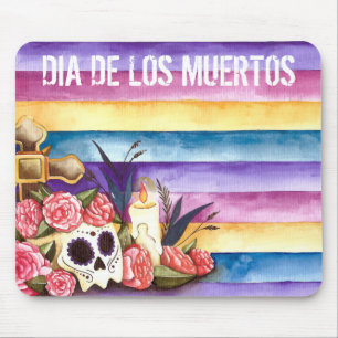 Floral Skull Dia de los Muertos   Mousepad