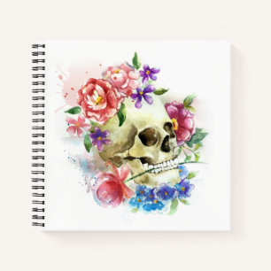 Floral Skull Dia de los Muertos   Notizbuch