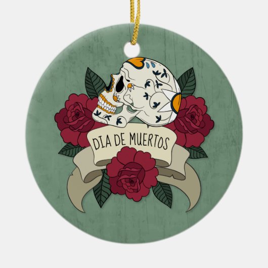 Floral Skull Dia de los Muertos | Ornament (Vorne)