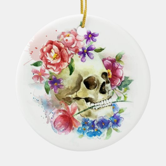 Floral Skull Dia de los Muertos | Ornament (Vorne)