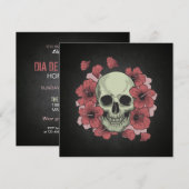 Floral Skull Dia de los Muertos | Party Einladung (Vorne/Hinten)