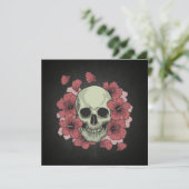 Floral Skull Dia de los Muertos | Party Einladung (Stehend Vorderseite)