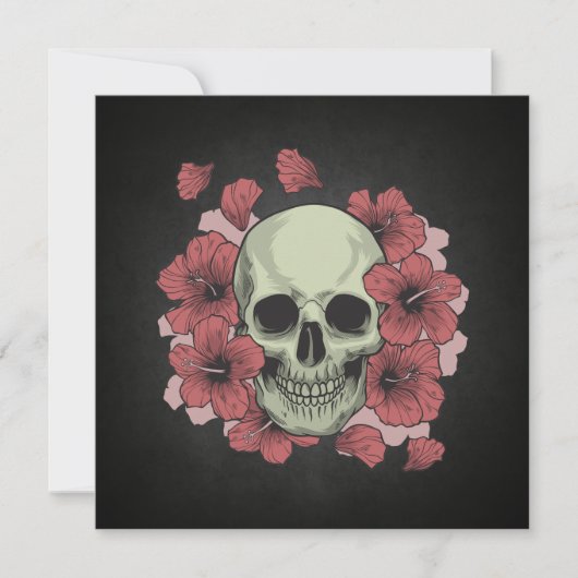 Floral Skull Dia de los Muertos | Party Einladung (Vorderseite)