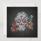 Floral Skull Dia de los Muertos Party Einladung (Vorderseite)
