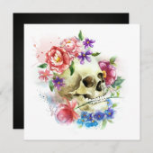 Floral Skull Dia de los Muertos | Party Einladung (Vorne/Hinten)