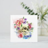Floral Skull Dia de los Muertos | Party Einladung (Stehend Vorderseite)