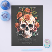Floral Skull Dia De Los Muertos Party Einladung Flyer (Einzeln)