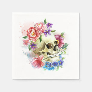 Floral Skull Dia de los Muertos Serviette