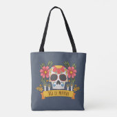 Floral Skull Dia de los Muertos | Tragetasche Tasche (Rückseite)