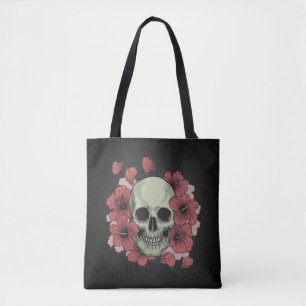 Floral Skull Dia de los Muertos   Tragetasche Tasche